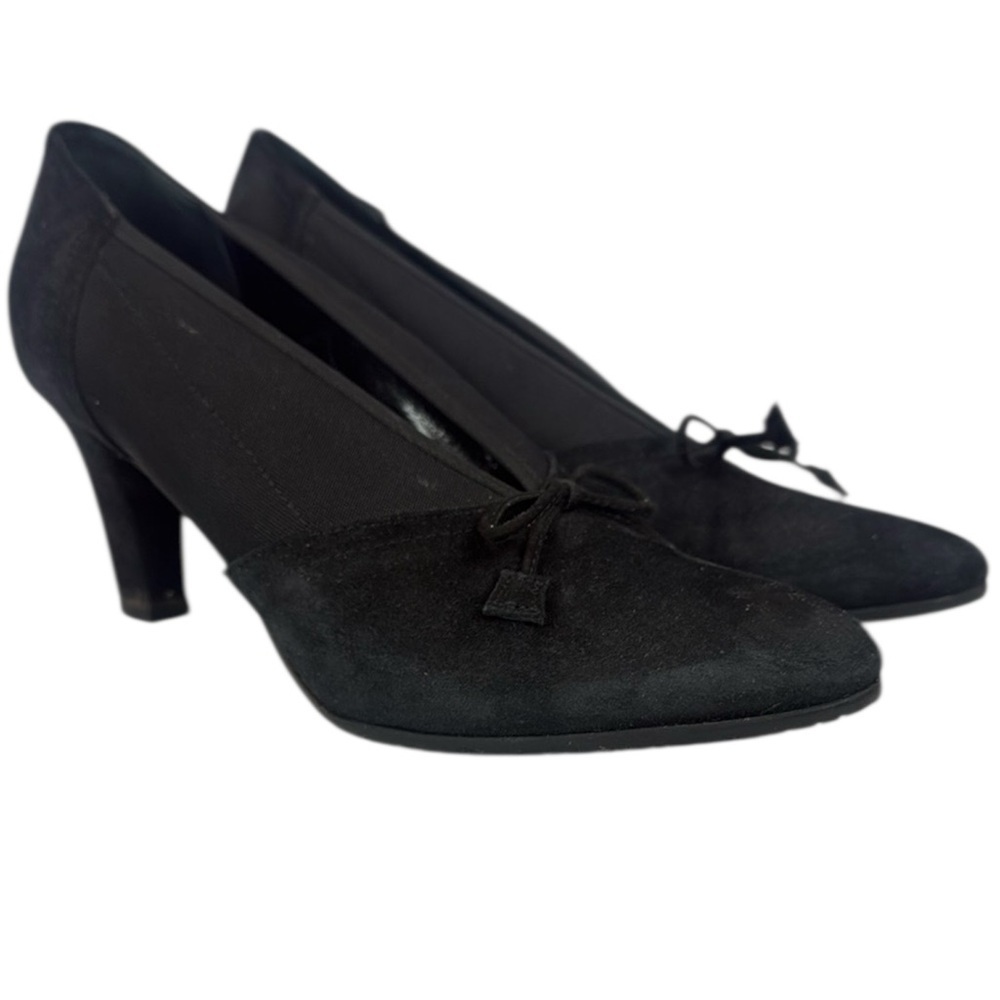 Vintage Prevata Black Suede with Bow 3” Heels
